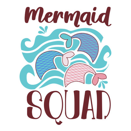 Mermaid Inspirational vector Hand drawn typography poster. T shirt calligraphic design. Vector illustrationのイラスト素材