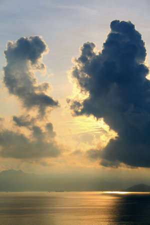 Sunset by the sea and beach in a holidayの写真素材