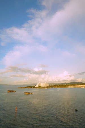 Sunset by the sea and beach in a holidayの写真素材