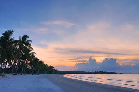 Sunset by the sea and beach in a holidayの写真素材