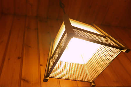 Japanese style lighting in warm colorの写真素材