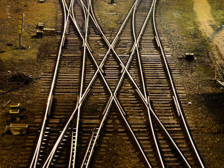 Railway cross taken from aboveの写真素材