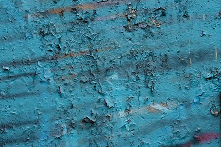 Old blue cracky wall textureの写真素材