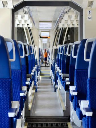 New regional Czech Railways train seats and corridor