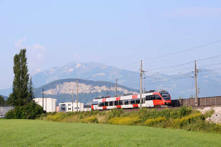Regional electric passenger trainset near Bregenz, Austria