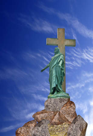 old gravestone on a cemetery.の写真素材