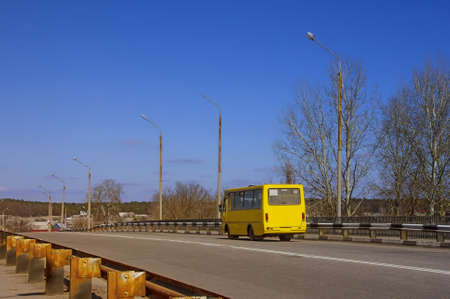 A shuttle bus on a line の写真素材