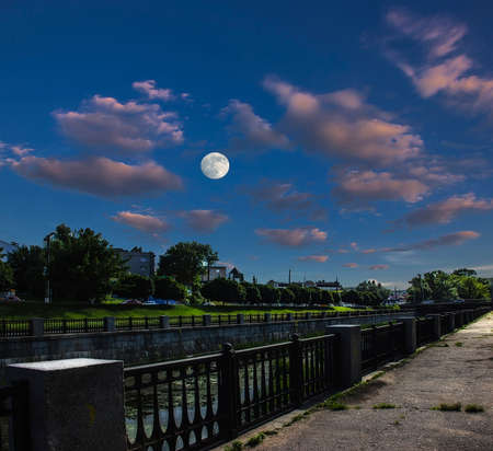 An evening city landscape.の写真素材