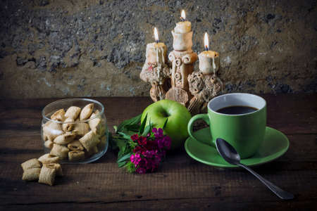 An evening cofee still-life.の写真素材