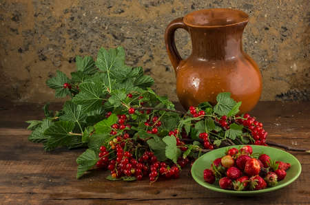   A still-life with red berries.の写真素材