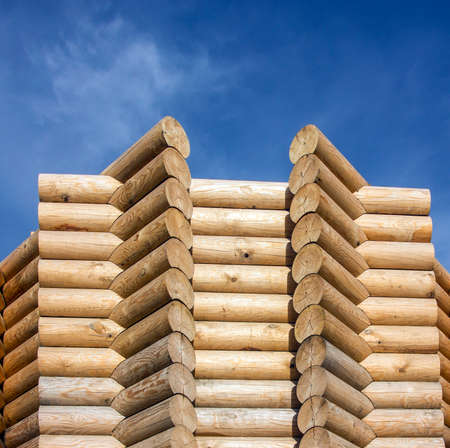 Rhythmic drawing of wooden  constructionの写真素材