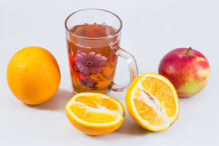 Fruit juice in glass mug.の写真素材
