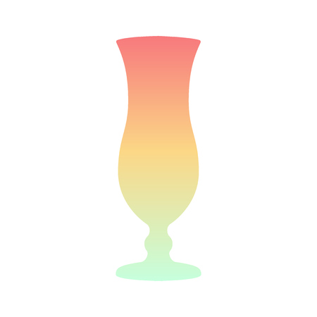 Summer bright cocktail glass with gradient. Elegant glass shape. Vector illustrationのイラスト素材