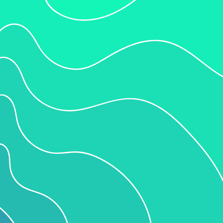Abstract wavy background in green tones. Pattern thick and thin winding lines. Vector illustrationのイラスト素材