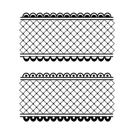 Mehndi style simple elements. Set of creative border ornaments. Decorative lines for design. Vector illustrationのイラスト素材