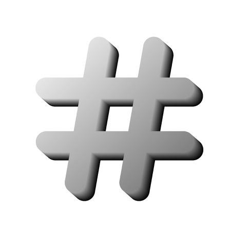 Hashtag sign. Volumetric 3D hashtag with gradientのイラスト素材