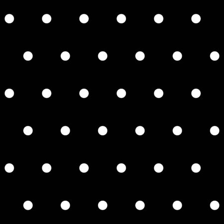 Polka dot seamless pattern. White circle black background. Vectorのイラスト素材