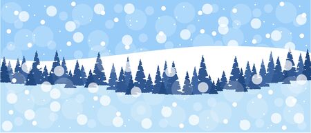 Winter nature, landscape. Field, snowy white hills, snowdrifts, sky with snowflakes meadow Vectorのイラスト素材