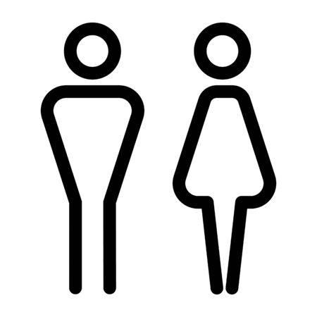 Icon people in abstract style. Flat black line icon. Abstract vectorのイラスト素材