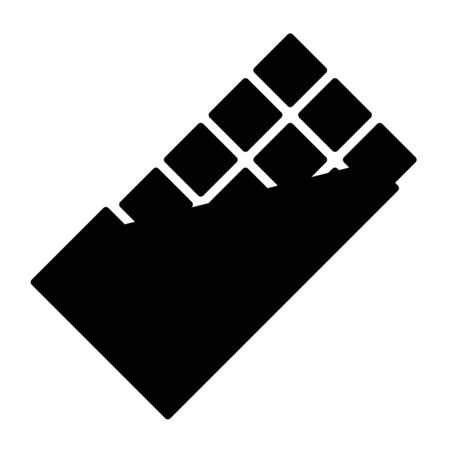 Open chocolate bar icon in black. Vector isolated on white backgroundのイラスト素材