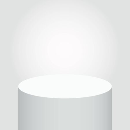 White gradient podium for product. 3d style illustration for an exhibition and presentation. Vector isolated on white.のイラスト素材