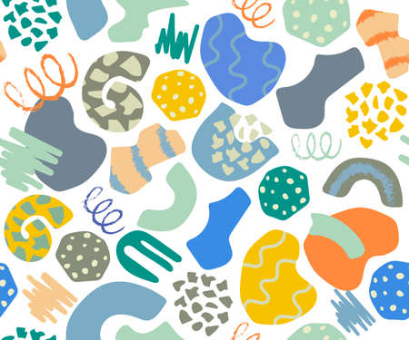 Abstract creative modern background of elements. Trendy seamless pattern. Colorful bright colors...