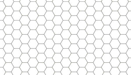 Seamless pattern of hexagonal honeycomb background. Hexagon tile, cells pattern. Mosaic shapes....