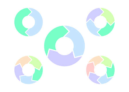 Circle color chart with arrows for infographic, circular diagram. 1, 2, 3, 4, 5, 6 options, parts,...