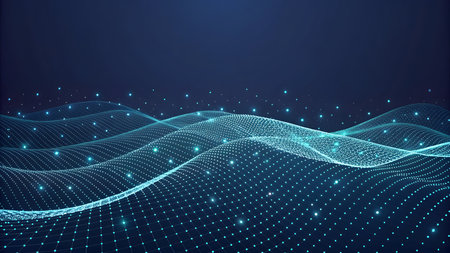 Abstract digital background. Big data visualization. Futuristic wave. Graphic concept for your designの素材