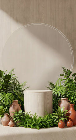 3d render of minimal display podium for product placement. Mock upの素材