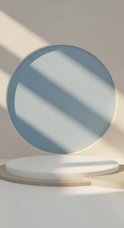 Abstract scene podium for mock up presentation in minimal style, 3d renderの素材