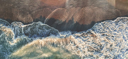 Wave of the sea on the sand beach