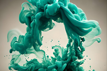 abstract teal ink smoke background texture. artistic colors. generative aiの素材