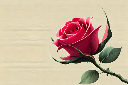 single pink Rose. copy space. ai generated artの素材