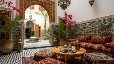 Interior of the Alhambra Palace in Granada, Spain