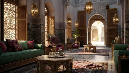 3D rendering of the interior of a palace