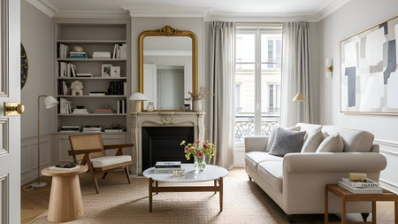 Luxury living room interior design. 3d render illustration.の素材