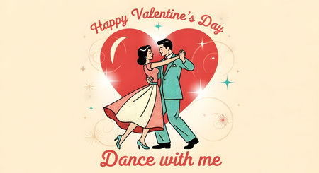 couple dancing for happy valentines dayの素材