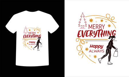 Merry Christmas and Happy New Year. Typography for t-shirt. Vector illustrationのイラスト素材