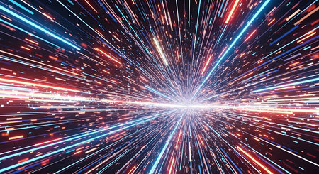 3d rendering of abstract glowing particles in space. Futuristic backgroundの素材