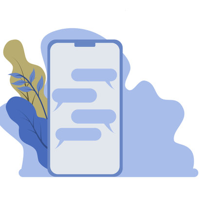 smartphone flat design with chat applicationのイラスト素材