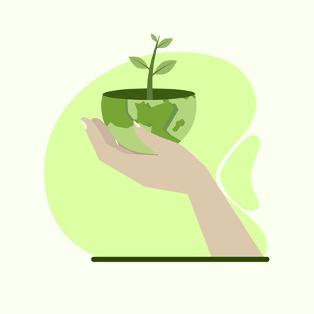 save the earth concept. Save the Planet Concept Vector Illustration. environmental posters, Flat Modern Design for Web Pages, Banners, Presentations, etc.のイラスト素材