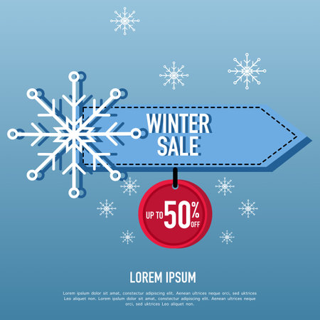 Winter sale banner template design, vector illustration design for advertisements, banners, flyers and flyersのイラスト素材