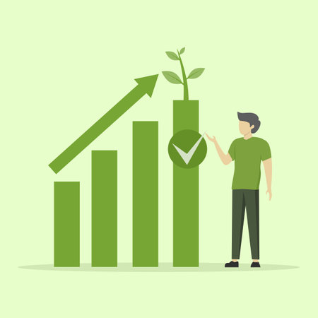 circular economy illustration concept. green and renewable energy. Sustainable economic growth with renewable energy and natural resources. Vector illustration.のイラスト素材