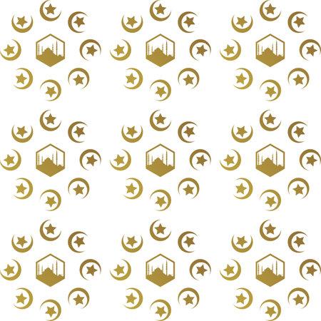 Illustration of Ramadan Kareem with mosque and moon pattern background for ramadan, Background Business Label, Invitation Template, social media, etc. ramadan kareemのイラスト素材