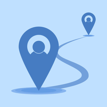 the concept of Search and location Pin. GPS Pointer Icon. GPS and Navigation symbol. Elements for Maps, Social Media, Mobile Apps. Realistic Vector Illustrationのイラスト素材