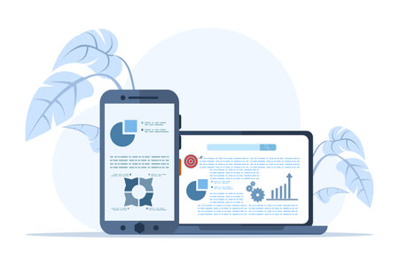 Concept of web Design, ui ux and programmer with computer, web and application development on computer. Software developer. Flat style vector illustration on white background.のイラスト素材