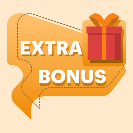 Extra Bonus Label concept for promo design. Discounts, extra bonuses, surprise banners. vector illustration with gifts. Modern Web Banner, Element with Surprise gift box for marketのイラスト素材