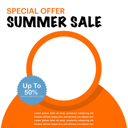 Summer Sale Design Concept for social media post illustration post summer sale social media, summer label, for summer holidays, Sumeri sale design for social media banner template,のイラスト素材