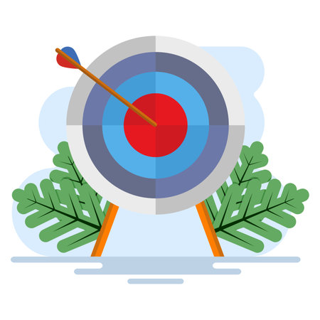 goal concept, marketing business money income goal idea, strategy achievement, success targeting audience modern image design. successfully targeted its audience.のイラスト素材